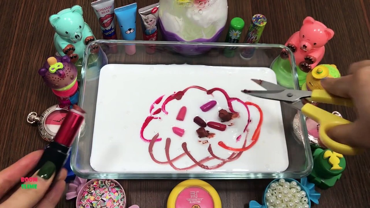 MIXING MAKEUP AND GLITTER INTO GLOSSY SLIME || RELAXING SATISFYING SLIME VIDEO || WONDERFUL SLIME