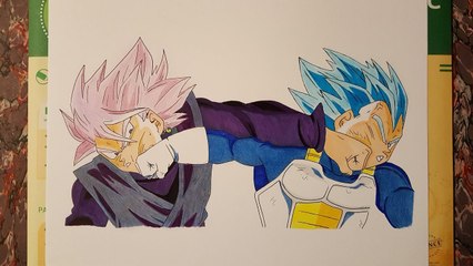 Drawing Black Goku vs Vegeta - Dragon Ball Super