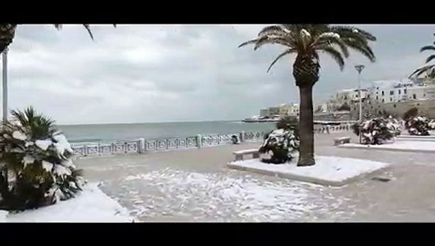 Puglia: neve a Vieste (Gargano)- le riprese aeree