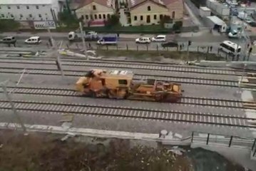 Kaza Yapan Demiryolu Aracının Görüntüleri Ortaya Çıktı