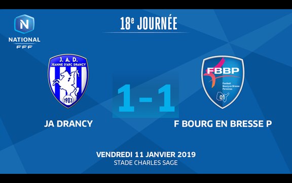 J18 : JA Drancy - Bourg en Bresse Péronnas (1-1), le résumé
