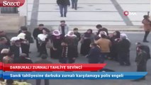 Adliye önünde darbukalı zurnalı tahliye sevinci