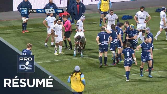 PRO D2 - Résumé Vannes-Provence Rugby: 43-29 - J17 - Saison 2018/2019