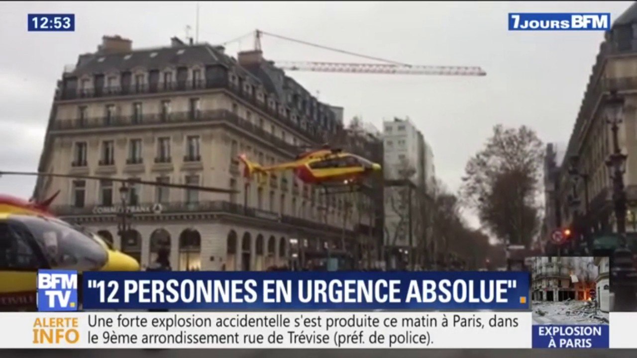 Ces hélicoptères évacuent des blessés en urgence absolue après l'explosion en plein cœur de Paris