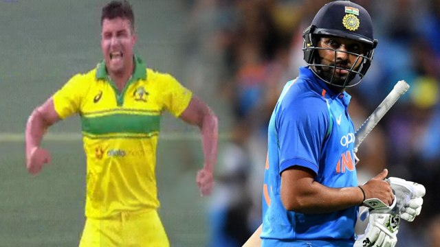 India Vs Australia 2nd ODI: Rohit Sharma departs at 43,Australian players pumped up| वनइंडिया हिंदी