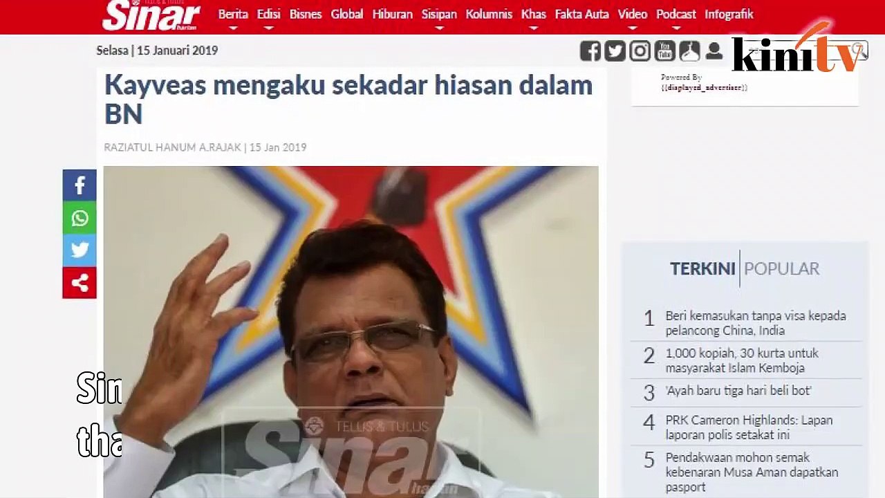 Kayveas: MyPPP was betrayed by BN