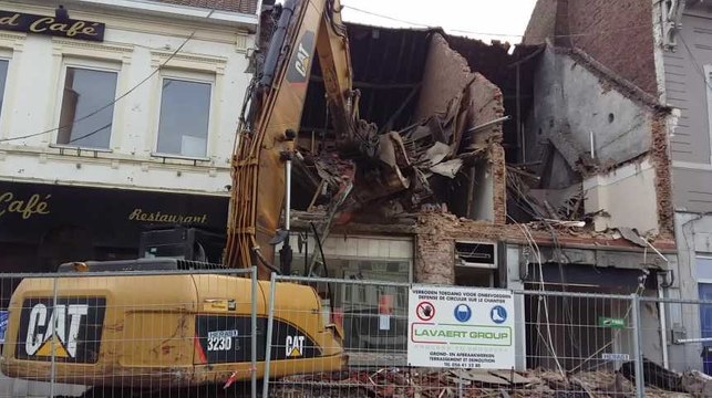 Démolition des bâtiments à la Grand-Place de Mouscron