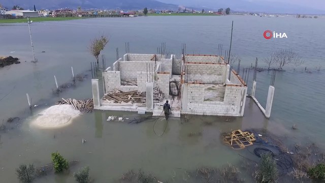 Amik Ovası’nı esir alan su drone ile görüntülendi