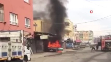 Sanayi Sitesindeki Otomobil Alev Alev Böyle Yandı