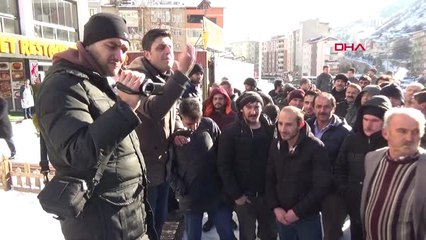 Gümüşhane'de, Maden Çalışanlarından Eylem