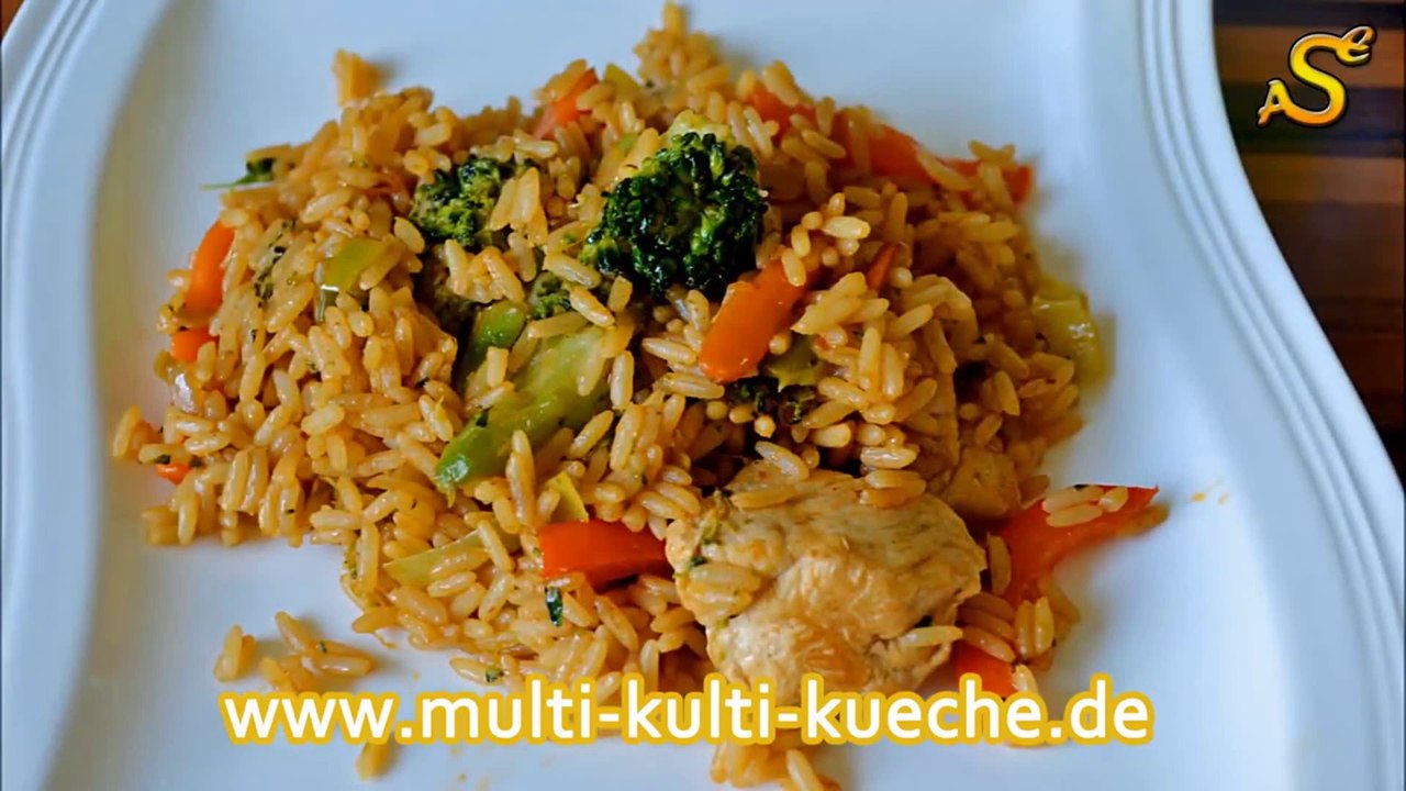 Reis Gemüsepfanne mit Asia Gewürzen