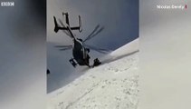 French Mountain Police Rescued an Injured Skier with Improbable Helicopter Technique