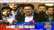 PMLN leader Miftah Ismail addresses media in Lahore