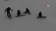 Palandöken'de Hafta Sonu Kayak ve Kızak Coşkusu...palandöken Kayak Merkezi Havadan Böyle...
