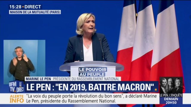 L'enjeu sera clair, il s'agira de battre Macron. Marine Le Pen fixe son cap pour les élections européennes