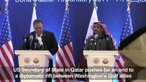 Pompeo gives a press conference with Qatari FM in Doha