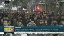 Sexto fin de semana de protestas antigubernamentales en Serbia