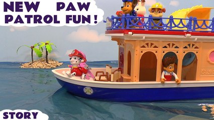 Paw Patrol Fun Rescue Story at the Beach with a Sylvanian Holiday Ship Accident and Rescue - A story for kids and preschool children