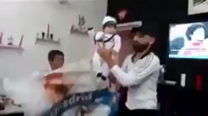 Family celebrating Real Madrid win