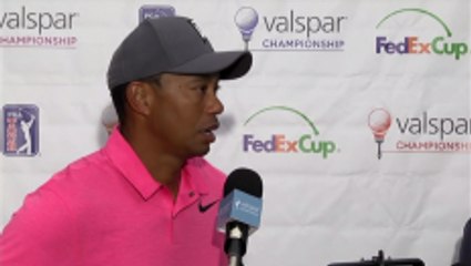 Tiger Woods speaks after his third round at the Valspar Championship
