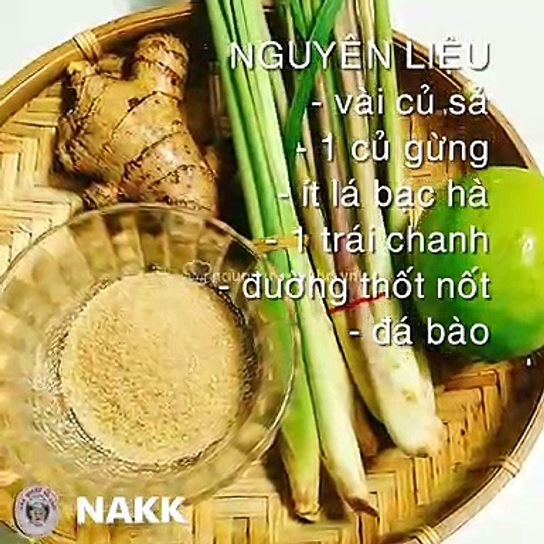 ⁣Cách làm NƯỚC CHANH SẢ GỪNG thanh lọc cơ thể - Nauankhongkho.vn
