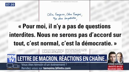 Les différentes réactions à la lettre d'Emmanuel Macron