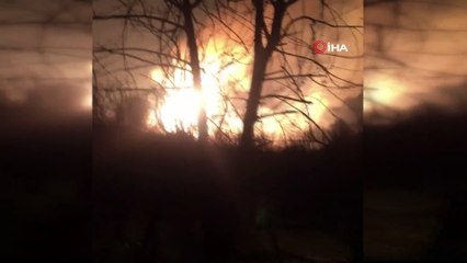 Patlama bölgesi havadan görüntülendi