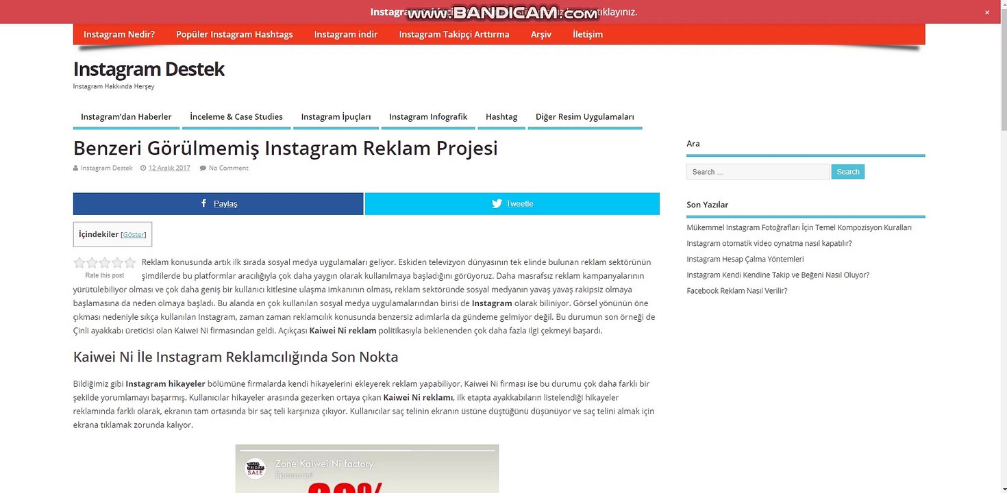 Benzeri Görülmemiş Instagram Reklam Projesi