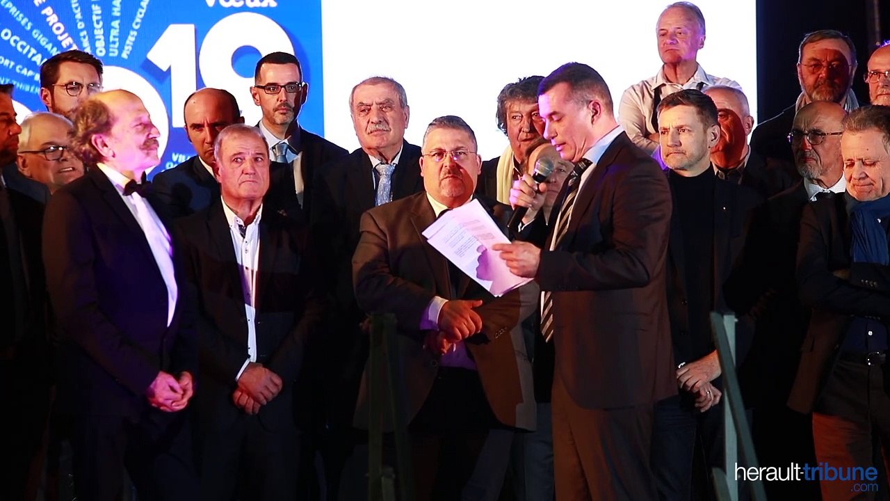 Joël Laplane  : Cérémonie des voeux en images de la Communauté d'Agglomération Hérault Méditerranée du 11 janvier 2019