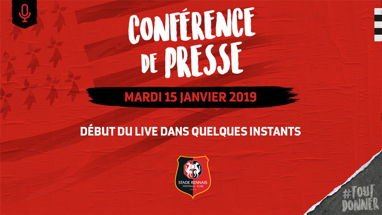 Conférence de presse Mardi 15 Janvier
