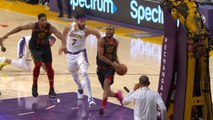 Burks with one handed slam after Lakers mixup