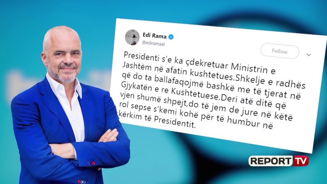 Report Tv-Refuzimi i Cakajt nga Meta, Rama merr postin e ministrit të Jashtëm
