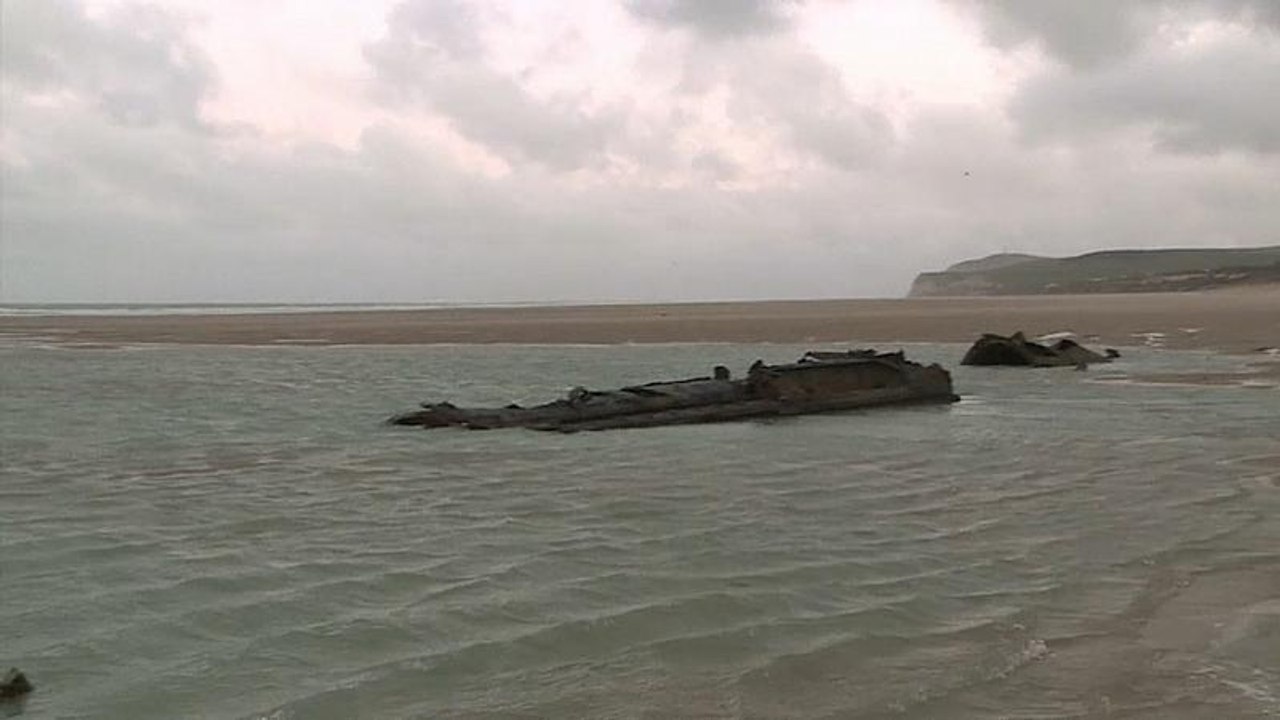 U-Boot aus dem Ersten Weltkrieg am Strand