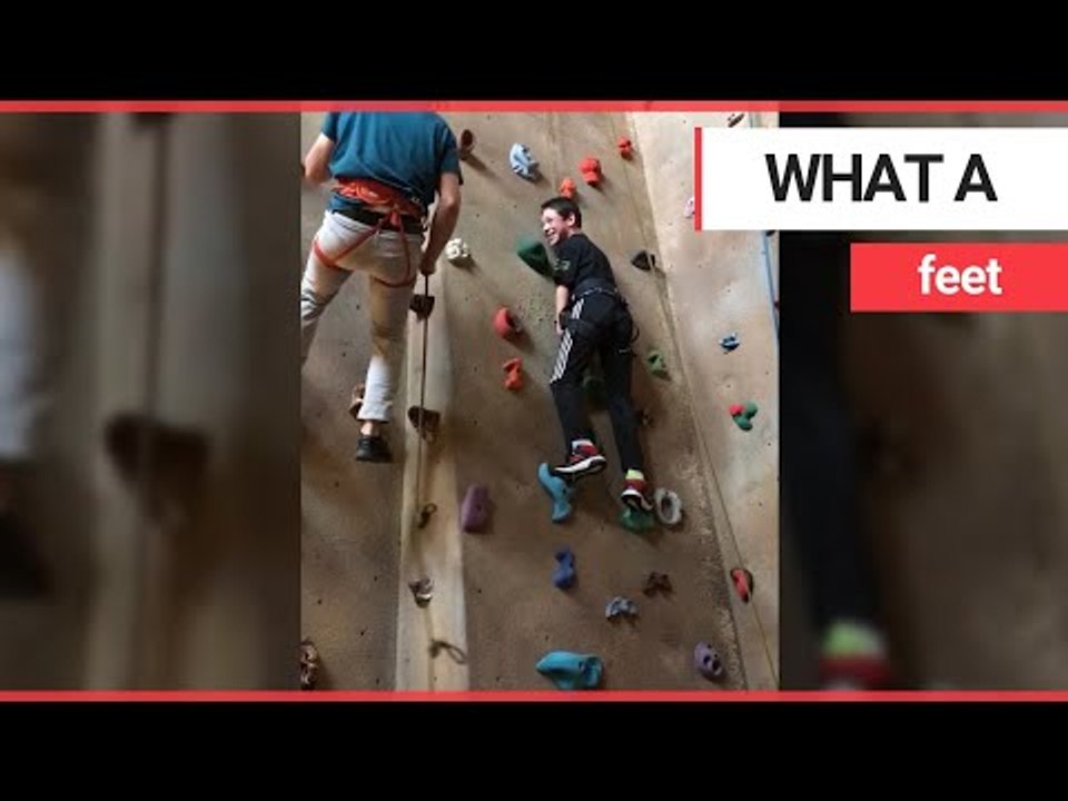 Schoolboy who writes, eats and can crack an egg with his feet | SWNS TV | SWNS TV