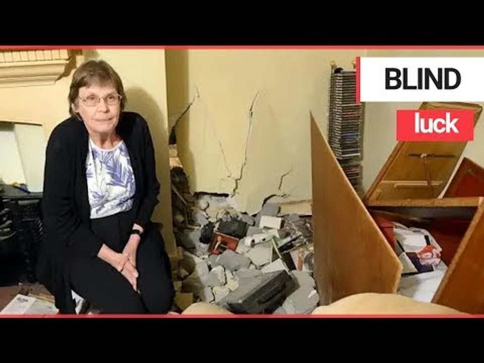 A blind grandma said she is lucky to be alive after a car crashed into her living room | SWNS TV