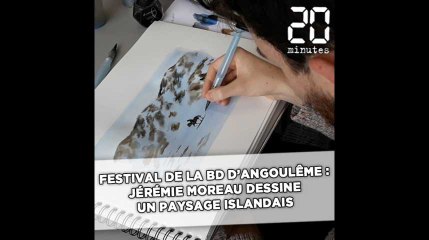 Festival de la bande-dessinée d'Angoulême: Jérémie Moreau dessine un paysage islandais de sa BD «La saga de Grimr»