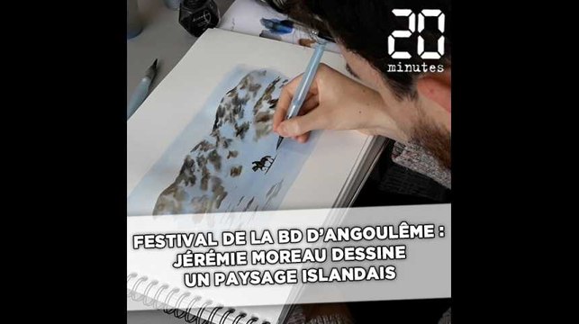 Festival de la bande-dessinée d'Angoulême: Jérémie Moreau dessine un paysage islandais de sa BD «La saga de Grimr»