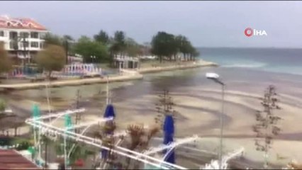 Datça'da Deniz Kahverengine Büründü... Okulun Delinen Yakıt Borusundan Akan Fuel Oil Denize Aktı