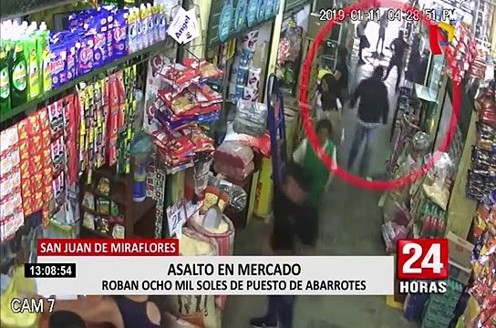 San Juan de Miraflores: en segundos delincuentes se llevan 8 mil soles de puesto de abarrotes