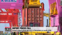 Korea's export and import prices fell in December: BOK
