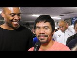 Manny Pacquiao on SPLIT w/ Freddie Roach & Bob Arum! Working w/ Floyd Mayweather & PBC