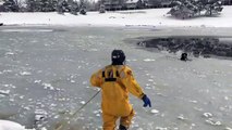 Heartwarming Video Shows Colorado Firefighters Saving Dog Trapped In Frozen Pond