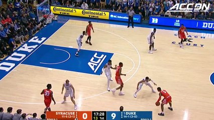 Duke's Tre Jones Steal Leads to RJ Barrett Dunk