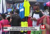 Enfrentamiento en Gamarra entre comerciantes ambulantes y municipio de La Victoria