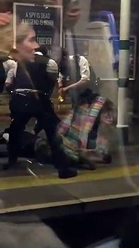 Grande-Bretagne: La neutralisation par la police d'un homme armé d'une machette filmée par les passagers d'un train mise en ligne sur le net