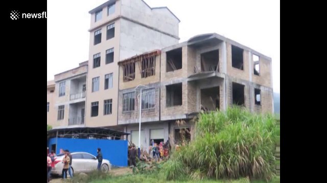 Firefighters cut free two-year-old trapped between two walls