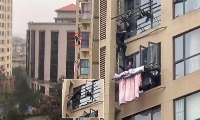 جار شجاع ينقذ طفل تركته أمه بمفرده فذهب يبحث عنها خارج النافذة