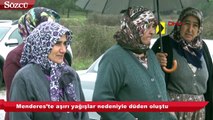 Menderes’te aşırı yağışlar nedeniyle düden oluştu