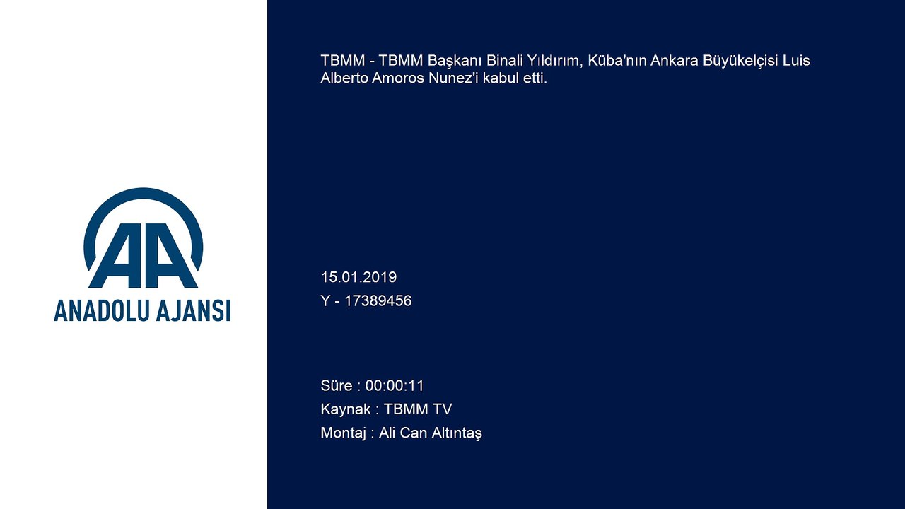 TBMM Başkanı Binali Yıldırım, Küba'nın Ankara Büyükelçisi Nunez'i kabul etti - TBMM