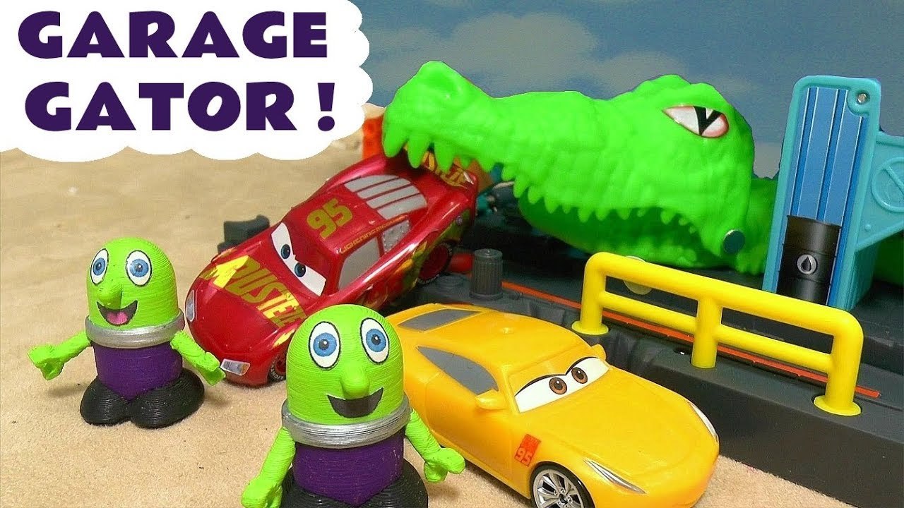 Cars 3 Gator Accident and Rescue with Disney Pixar Lightning McQueen and Hot Wheels Marvel Avengers 4 and DC Universe Superheroes including Ironman to go up against the Monster - A fun toy story Mcqueen cars video for kids and preschool children